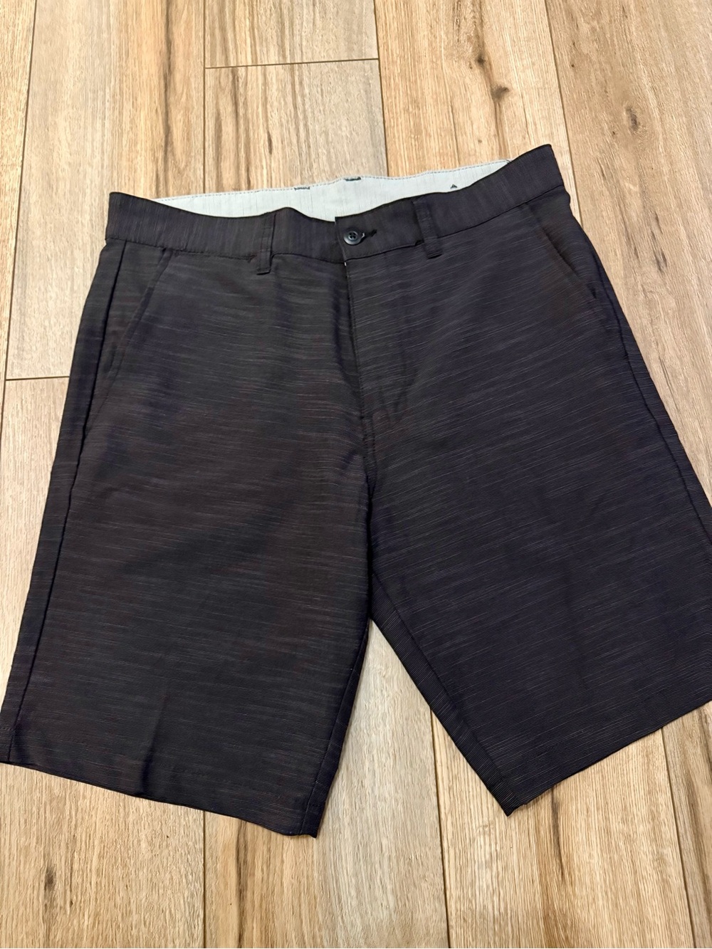 split Men's Black Flat Front Shorts